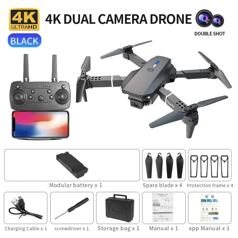 2026 New E88 Drone offers foldable design big screen 8K dual camera GPS brushless motor obstacle avoidance for RC toys gifts